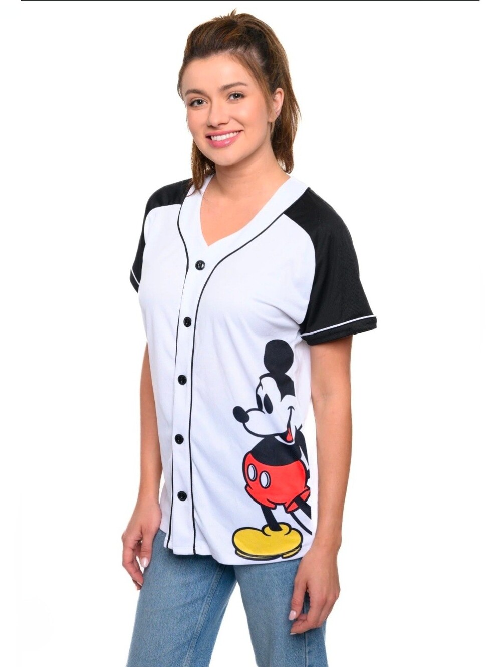 Mickey Mouse Baseball Shirt - Black and White